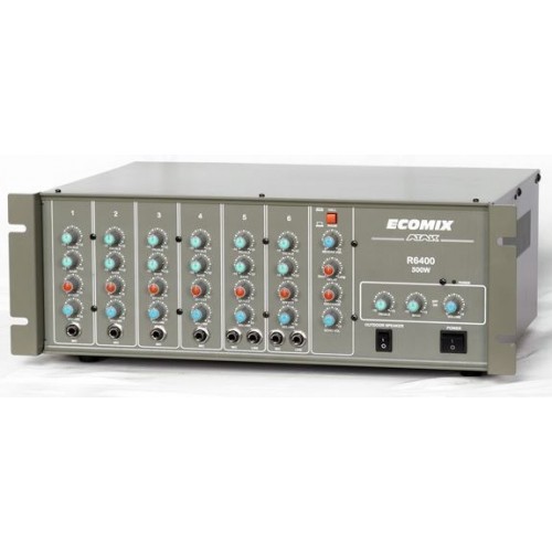 ECOMIX R6400 6 kanal eko reverb 300W power mikser